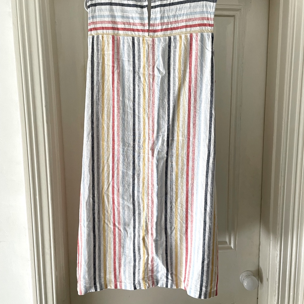 Next Stripe Linen Blend Dress - Size 22 - Picture 3 of 5